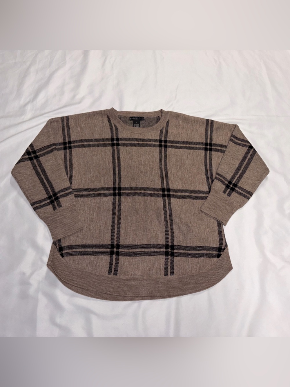 Design History Taupe and Black Striped Knit Sweater Lot N